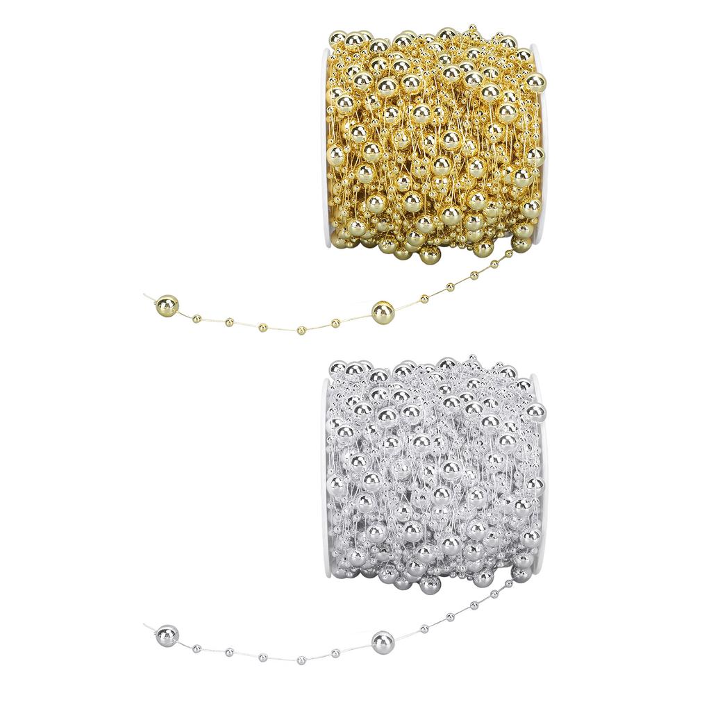 1 рулон жемчужных бусин, цепочка из искусственного жемчуга, отделочная нить для цветочного венка, свадебного букета, вечеринки