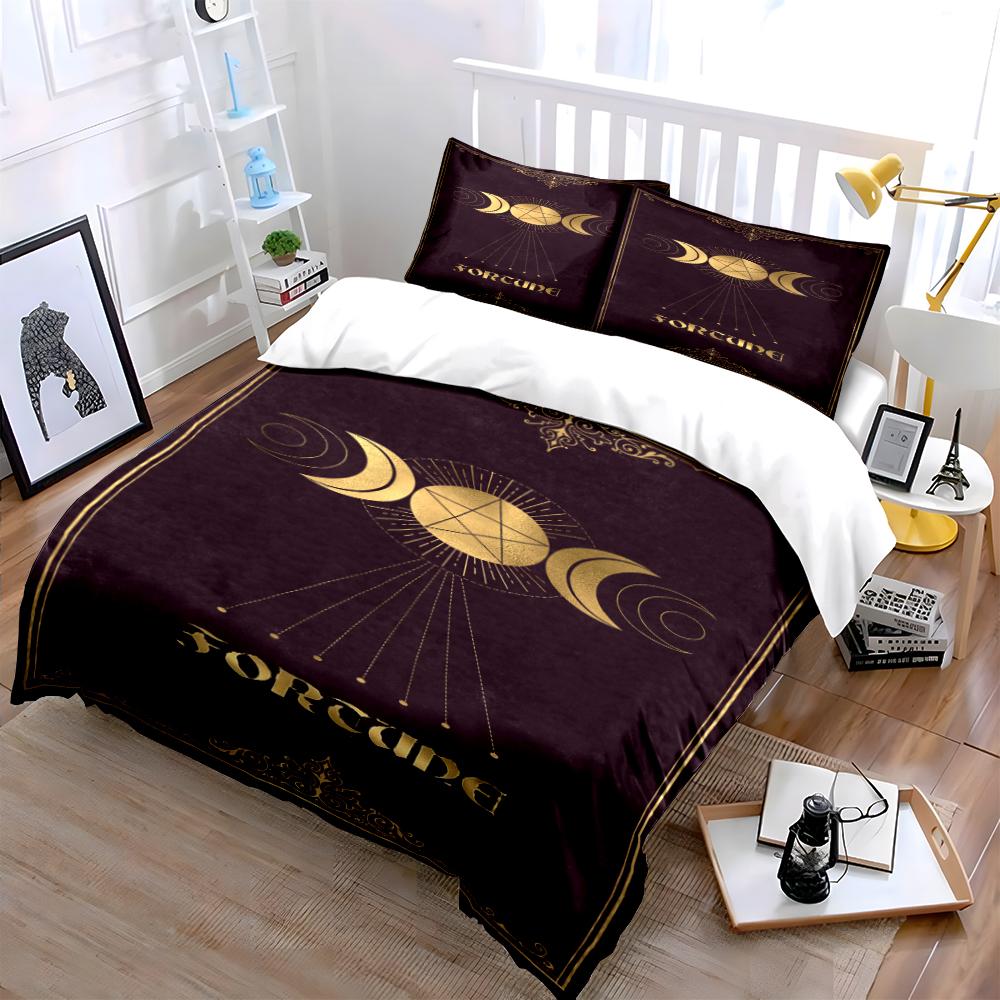 Fortune Moon Phase Tarot Bedding Set Bedding set (1 duvet cover, 2 pillowcases, duvet not included)