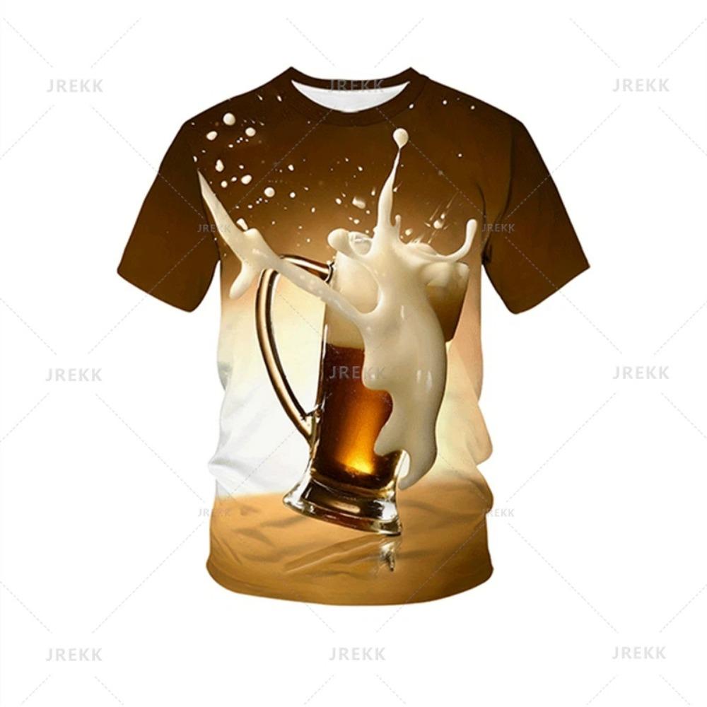 Fashion Men's T-Shirt Funny Beer Festival Graphic Print Men's and Women's Tees Top Summer Street Short Sleeve Casual Outdoor Men's Clothing