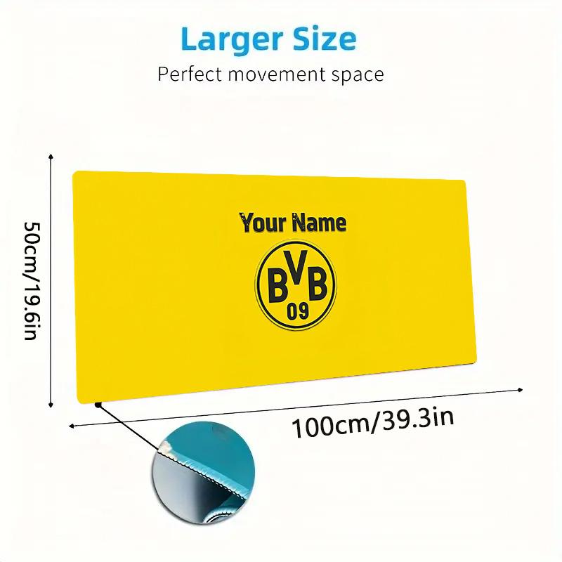 Bsc Young Custom Name Large Size Mouse Pad Large Gaming Table Cushion Non-slip Laptop Tablet Big Mousepad XXL Mat Mini PC Playmat With Lock edge