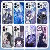 Чехол для телефона Genshin Impact Lauma Flins Columbina для IPhone 11 12 14 15 16 Pro Max Mini X XS Max 7 8 6 6S Plus Прозрачный чехол