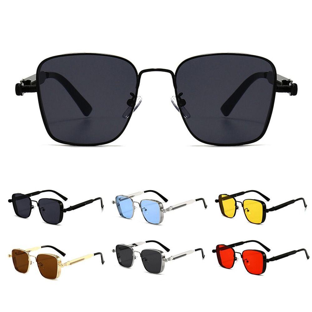 Eye Protection Retro Sunglasses Punk Black Shades Glasses Metal Frame Sunglasses for Women Men