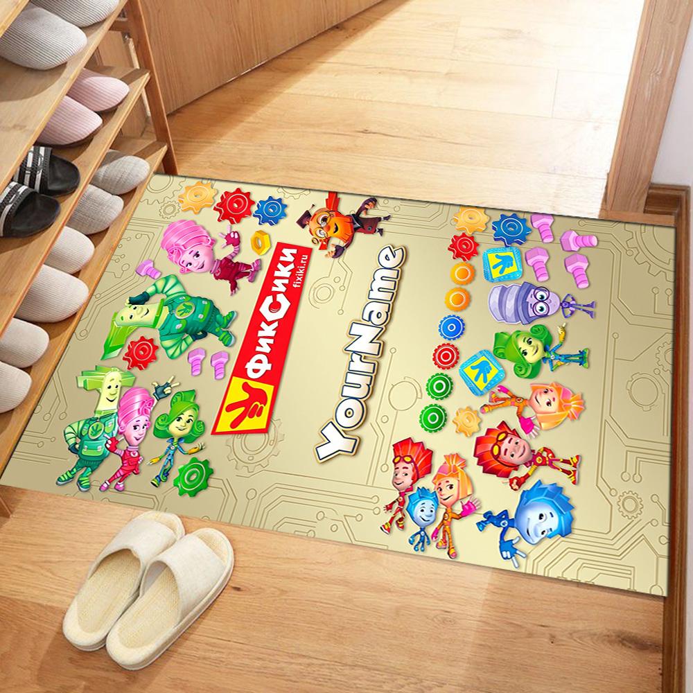 Fixies Personalized Text Floor Mat Perfect for Kitchen Decorate room Dining Room Hallway Anti-slip Rug Anime Office Decor