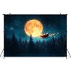 Mocsicka Christmas Photography Background Night Starry Sky Moon Forest Tree Decoration Santa Claus Children Party Photo Backdrop