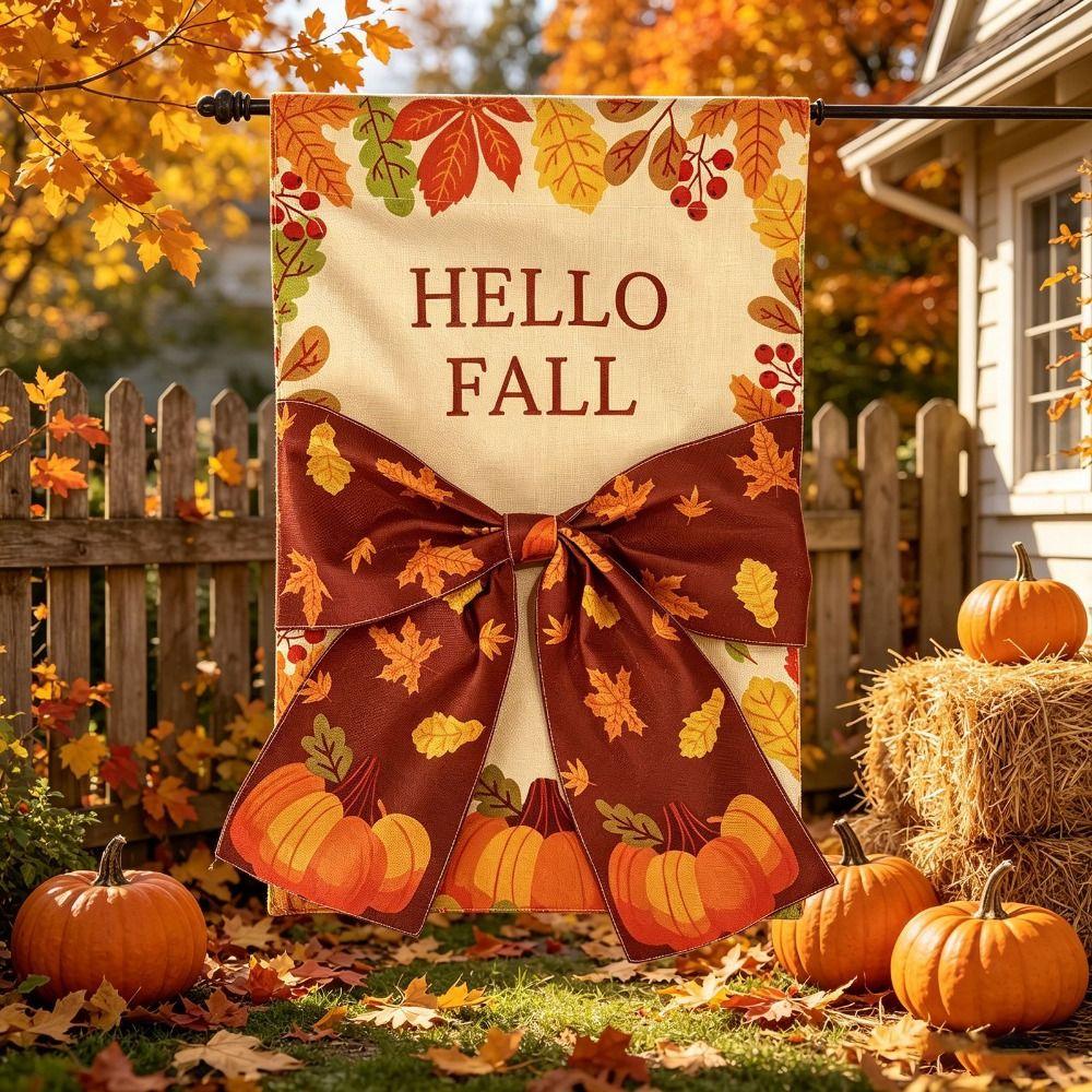 Cloth Halloween Garden Flag Creative Autumn Harvest Flag Multipurpose Pumpkin Cloth Flag Garden