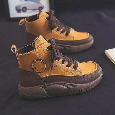 Женские кожаные милые повседневные ботинки Retro Martin с большим голенищем и дышащей подошвой 2023 года