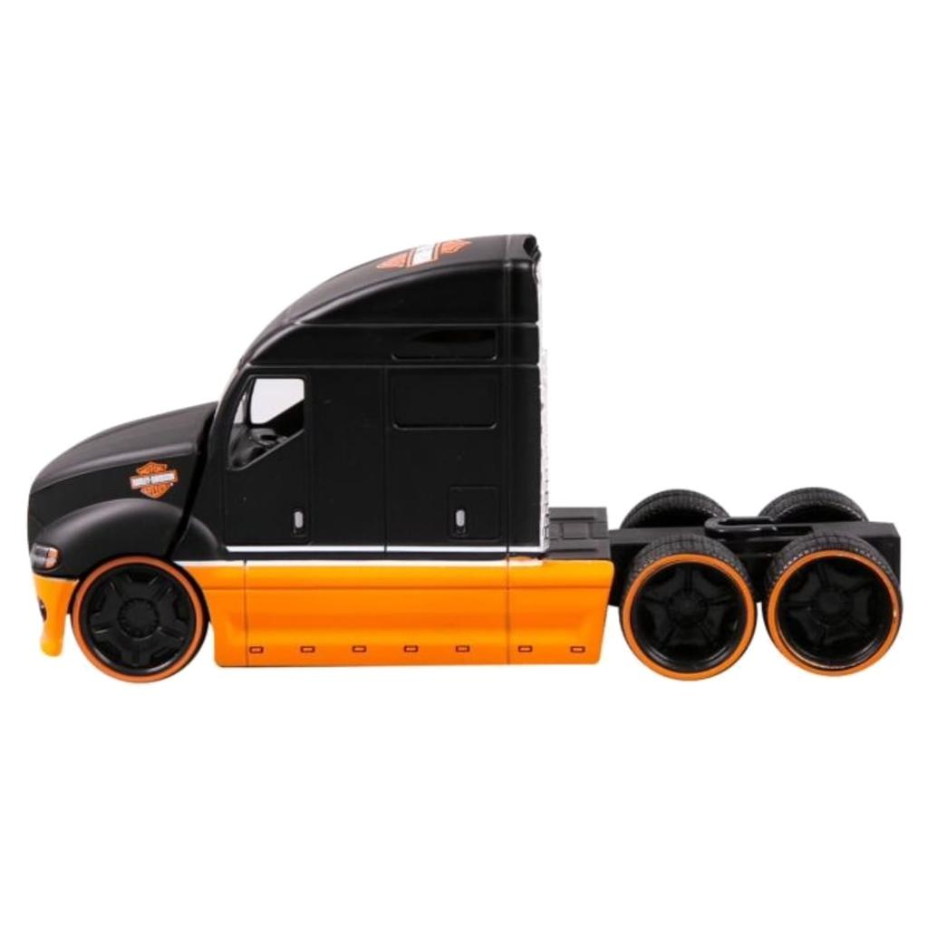 Maisto Scale Custom Trailer Truck Diecast Model Car 1/64 Harley-Davidson / (11516 (BLACK/ORANGE))