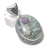Ruby Fuchsite Handmade 925 Sterling Silver Jewelry Pendant 2.05" E9V49