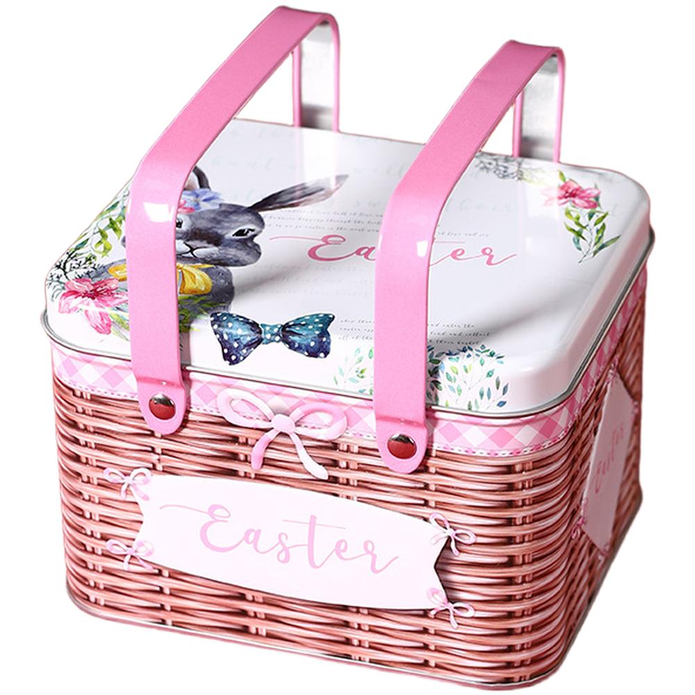 Жестяная коробка для печенья и бисквитов с мультяшным дизайном и ручкой для хранения конфет и закусок, с герметичной крышкой, защищающей от влаги