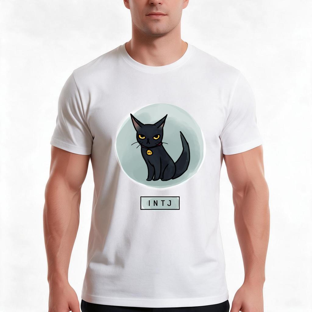 Mbti Кошки Intj Футболка Летняя Повседневная Хлопковая Футболка Оверсайз Уличная Одежда Топы Винтажный Графический Принт Свободный Крой Короткий Рукав