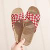 Women's EVA Linen Slippers Couple Indoor Slippers Cotton Home Non-slip Thick Bottom Summer Sandal Slippers Men