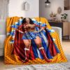 1 шт. Фланелевое одеяло Wonder Woman Мягкое, теплое и уютное для дивана, кровати, офиса и путешествий Универсальное всесезонное Подарок, Рождественский подарок