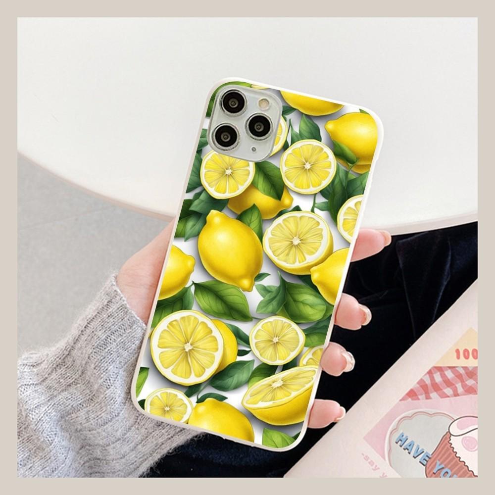Фруктовый чехол-лимон для iPhone 14 11 12 13 Mini Pro Xs Max 8 7 6 6S Plus X XR Однотонный чехол конфетного цвета