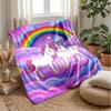 Unicorns in Magical Sky Theme blanket Lightweight Warm Flannel Blanket Decorative Throw Blanket for Home Decoration