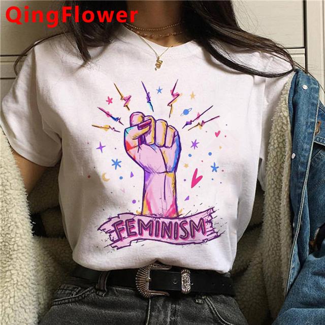 Футболка Feminist Girl Power Grl Pwr Feminism, женская уличная одежда, японская одежда в стиле гранж, футболка