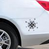 2 шт. Компас Автомобильные Наклейки Водонепроницаемые Виниловые Наклейки для Всех Автодомов Грузовиков Фургонов Автомобилей Наклейка на Бампер 15см*15см Матовый Черный