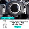 For Mini Cooper R50 R53 R52 2001-2006 PU Leather Hatch One Steering Wheel Button Sticker Strip Car Interior Panel Cover Decal