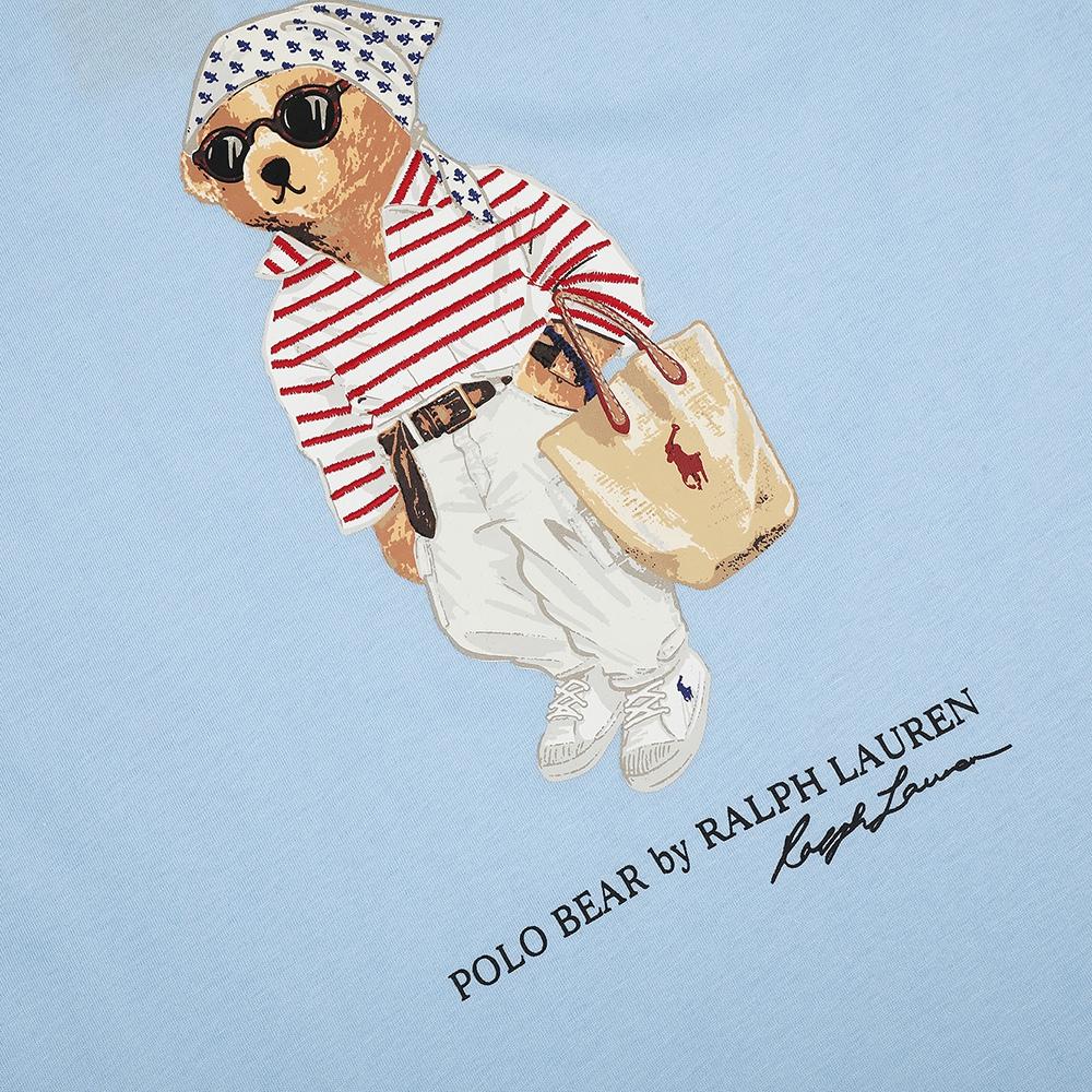 Летняя мужская и женская футболка Ralph Lauren из 100% хлопка с принтом медведя Polo Bear иsignature