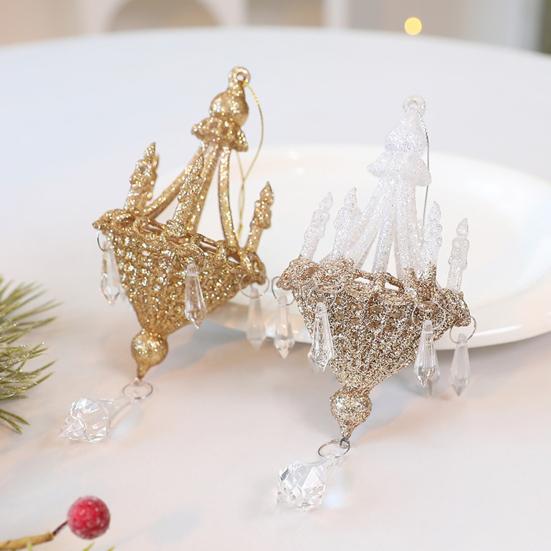 Блестящее украшение-люстра 7 дюймов, сверкающая акриловая люстра, елочные украшения с искусственными кристаллами для елок, дверей, праздничного домашнего декора