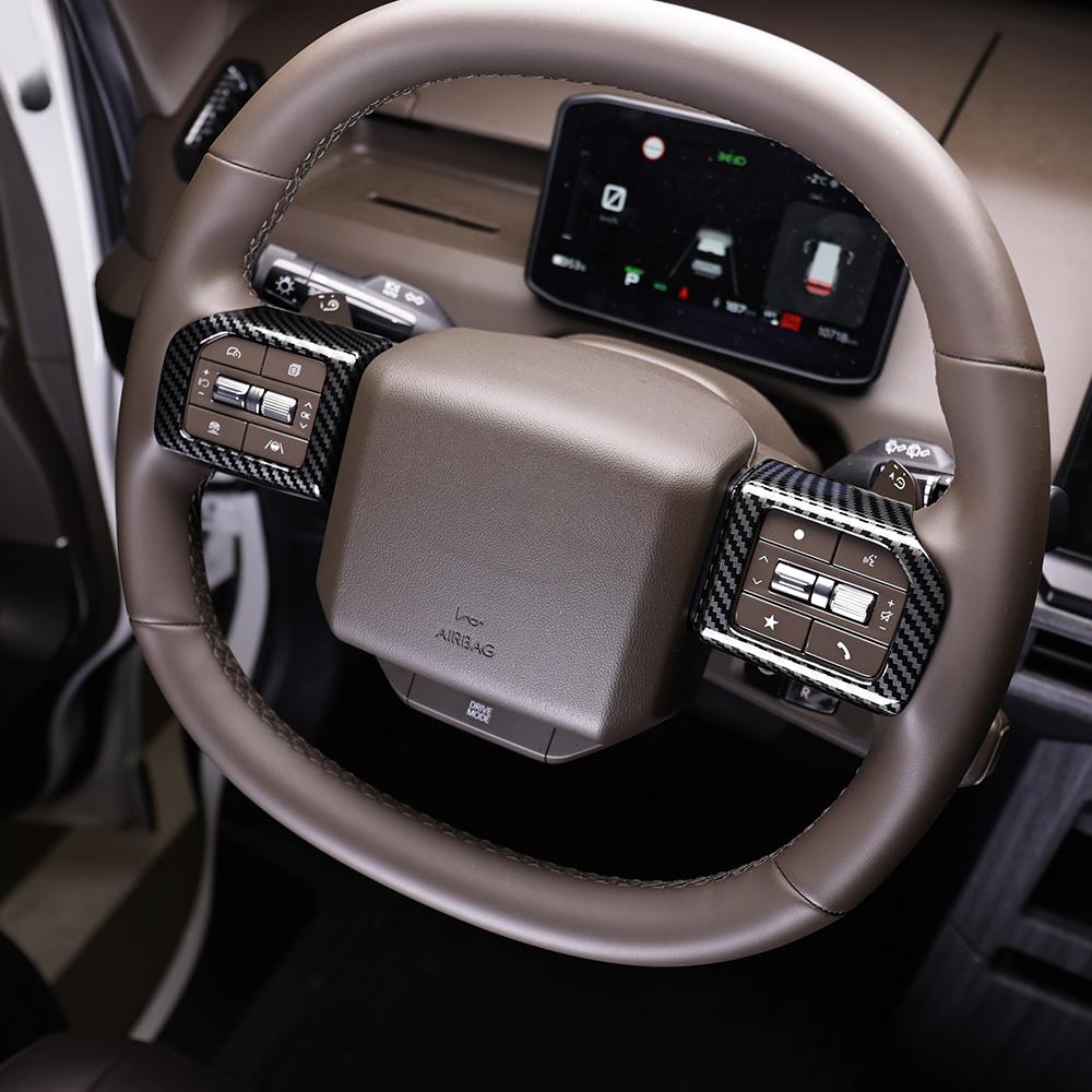 Для Kia PV5 2026 2026 Автомобильный Поворотный Углепластиковый Руль Накладка Декоративная Аксессуары для Интерьера Автомобиля