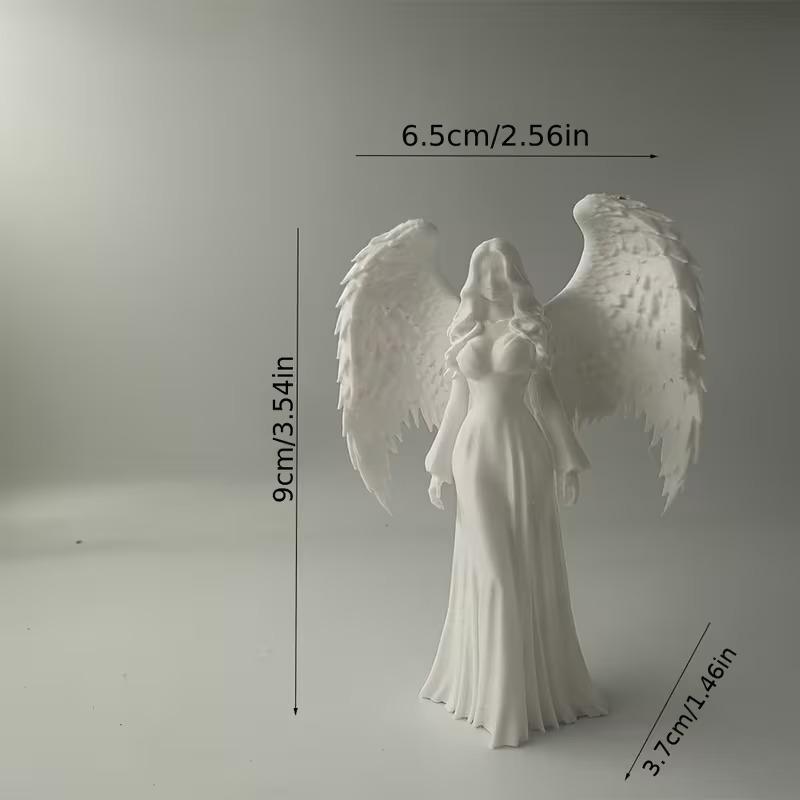 Белая ангельская статуэтка, напечатанная на 3D-принтере, с крыльями, Молящийся Ангел-Хранитель, Скульптура, Декор для стола в доме, Подарок