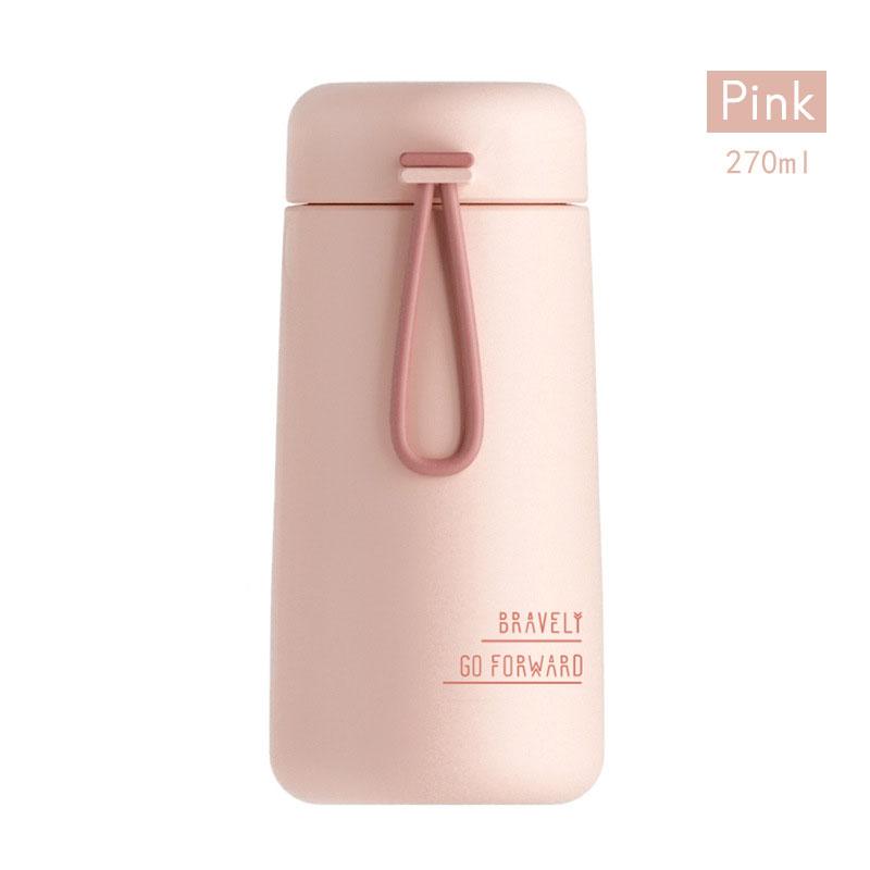 Portable Mini Cute 270ml Thermos Double Wall Vacuum Insulated Water Bottle Thermal Flask with Rope
