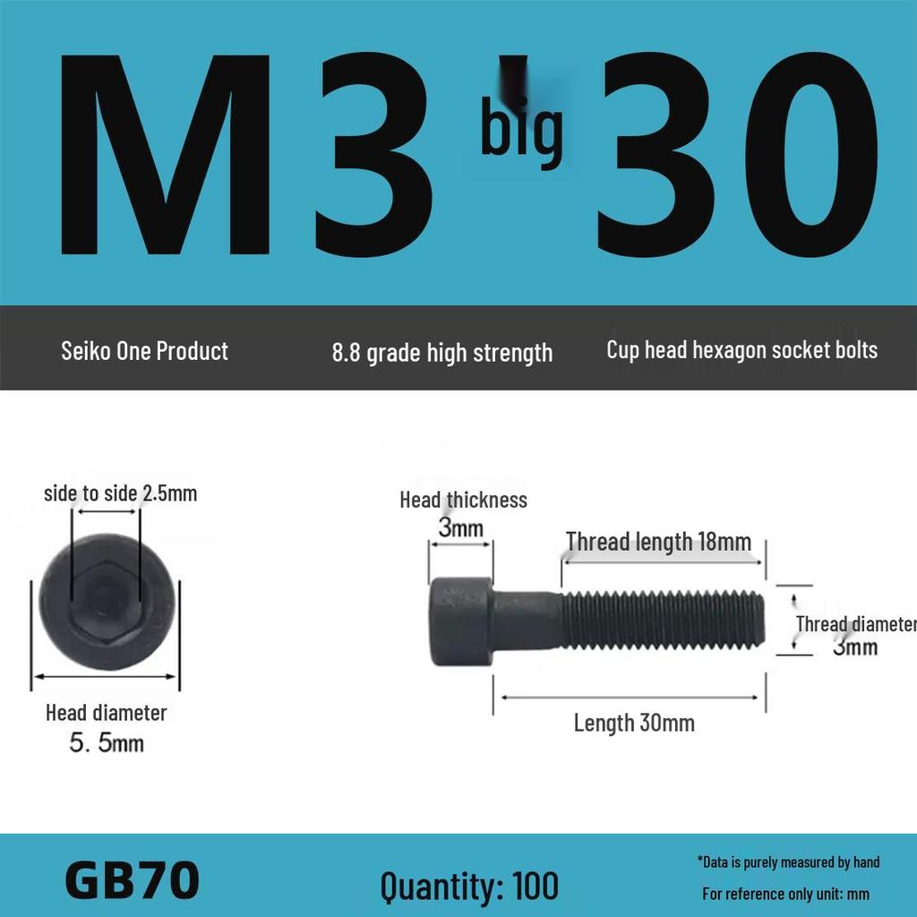 8.8 High-Strength Socket Head Cap Screw Bolt (M4-M16)
