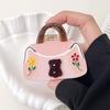 Мини Сумочка Форма Мультяшный Медведь Заколка для Волос Уксусная Кислота Стразы Заколка Ацетат Зажим для Волос Женский