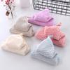Yousheng Coral Velvet Plaid Texture Bath Towel Strong Water Absorption Fluffy Towel with Lanyard Design Easy To Clean Hand Towel