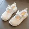 Girls Sandals Beige Mesh Breathable Hollow Out Flat Girls Casual Shoes Pink Fashion Non-slip Soft Bottom Children's Baby Sandals