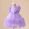 Baby Girls Princess Dress Puff Sleeve Ruffle Collar Tulle Gown Birthday Party Wedding