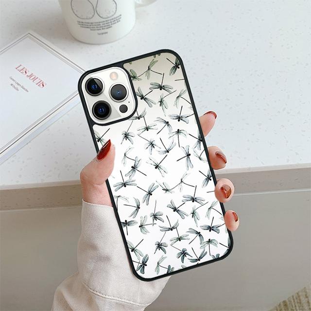 Цветочный Радужный Чехол-Стрекоза Для iPhone 17 Air 14 15 16 16e 13 12 Max Чехол Для Apple 11 Pro Max Plus Coque