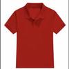 Детская рубашка-поло унисекс красного цвета с короткими рукавами