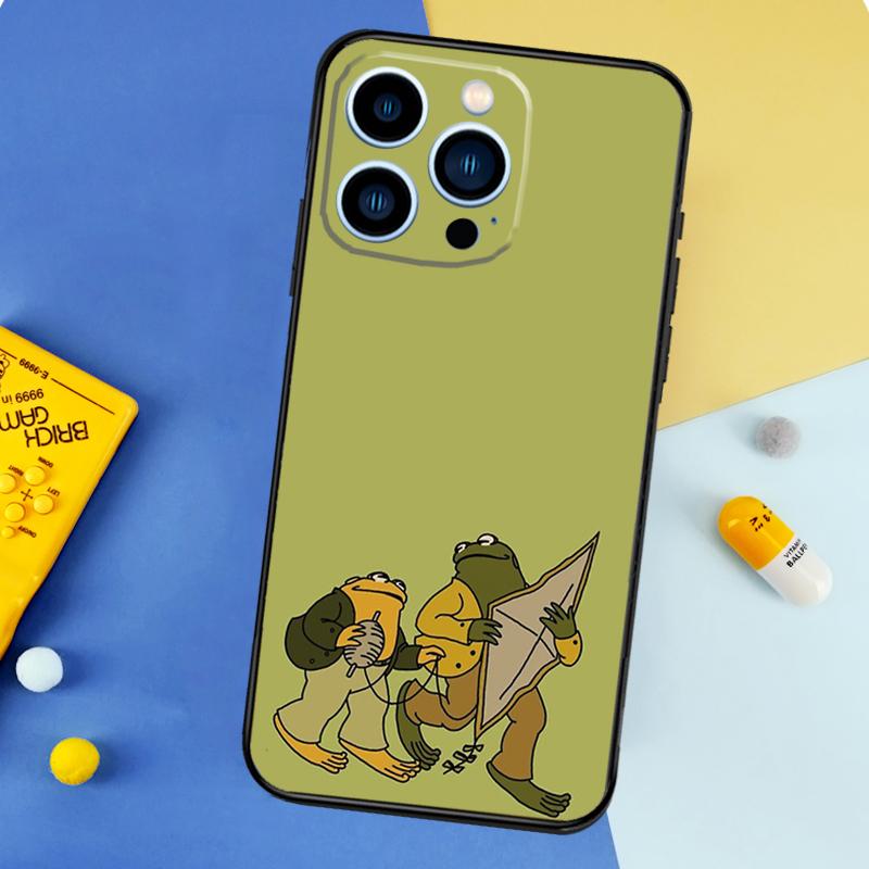 Kawaii Cute Frog Phone Case For iPhone 16 14 13 12 11 15 Pro Max 12 13 mini XR 15 16 Plus 16e Bumper Cover