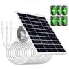 9W/5V Solar Panel with Built-in 15600mAh Rechargeable Battery, with 1.5m 3 In 1 Charging Cable (Micro USB, Type-C and DC3.5x1.35 Connector)