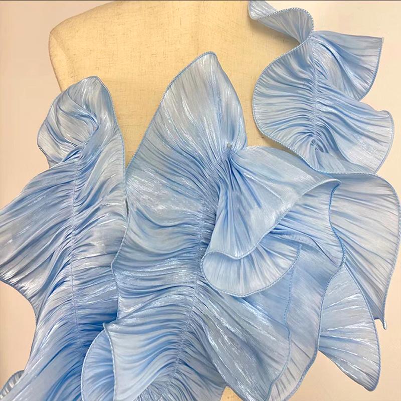 1 ярд оборка плиссированная кружевная отделка украшение платья ткань аппликация отделка швейная ткань DIY одежда рукоделие аксессуары