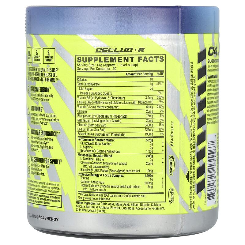 C4® Sport Ripped, Pre-Workout, Artic Snow Cone, 9.9 oz (280 g)
