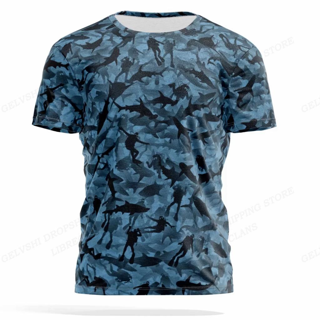Summer Round Neck 3D Camouflage Print Top Fashionable Outdoors Casual Short Sleeved Men's T-shirts