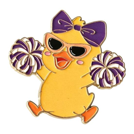 Enamel Technology Brooch Cartoon Duck Shape Anime Cheerleading Pin