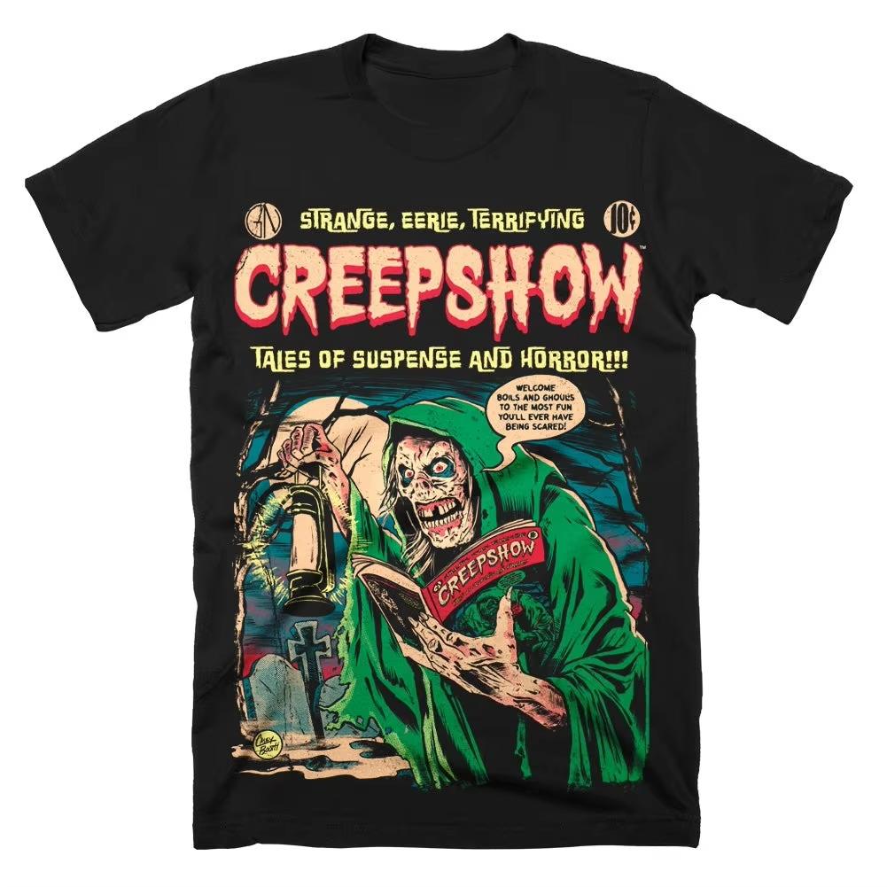 Creepshow T-Shirt Retro Comic Horror Graphic Men Women Short Sleeve Oversized Streetwear Loose Fit Anthology Horror Fan Tee