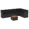 8 piece Garden Sofa Set with Cushions Black Poly Rattan
