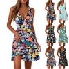 Ladies Casual Fashion V-Neck Sleeveless Print Dress
