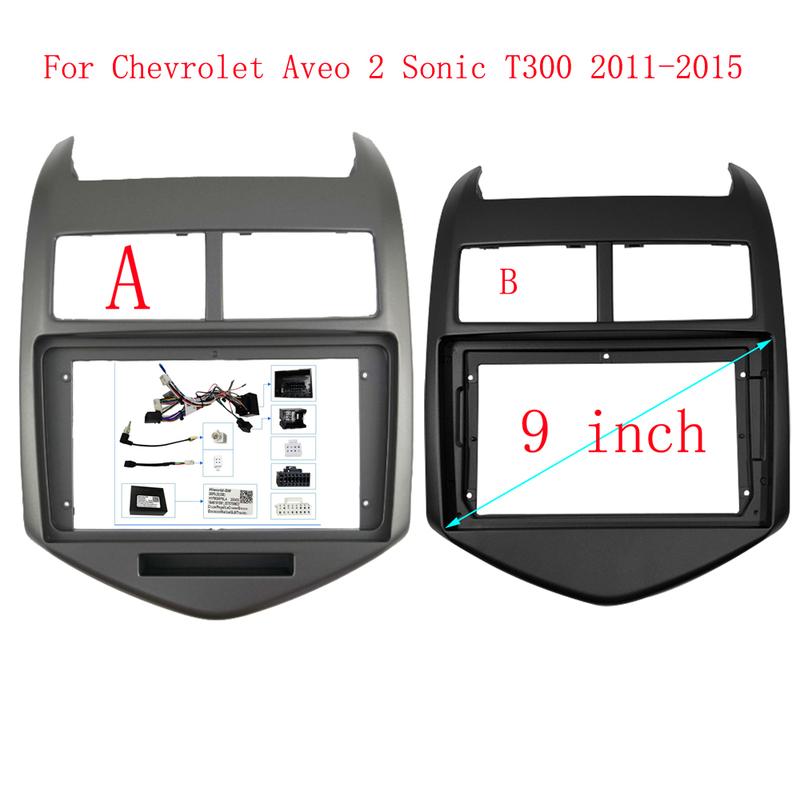 9-дюймовая рамка-переходник для магнитолы для Chevrolet Aveo 2 Sonic T300 2011-2015 Адаптер Canbus Box Декодер Кабель Панель для головного устройства радио