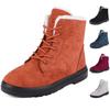 Winter Snow Boots for Women Comfortable Outdoor Anti-Slip Ankle Boots Suede Warm Fur Lined Booties Lace Up Flat Platform Shoes