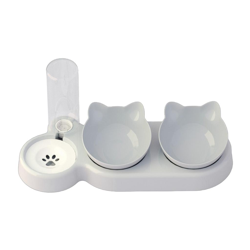 Инновационная автоматическая поилка для домашних животных с двойными мисками для кормления и питья Прозрачная миска для кошек и собак