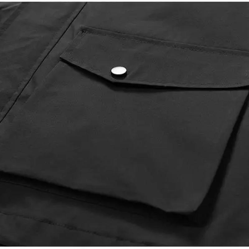 Cozy Up Men Fashion Unisex Hooded Windbreaker Multi-Pockets Casual Jackets Oversized Coat