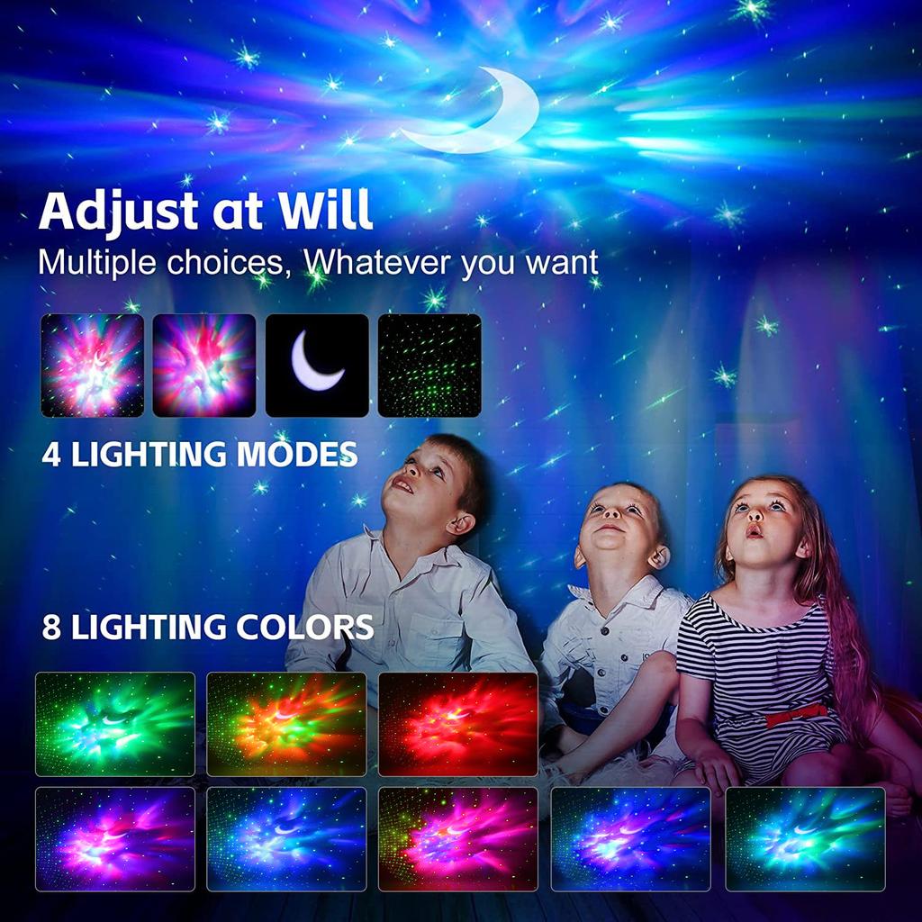Starry Sky Star Projector Light Colorful Ocean Wave Galaxy Light Dynamic Galaxy Star Night Light for Bedroom Games Room Party