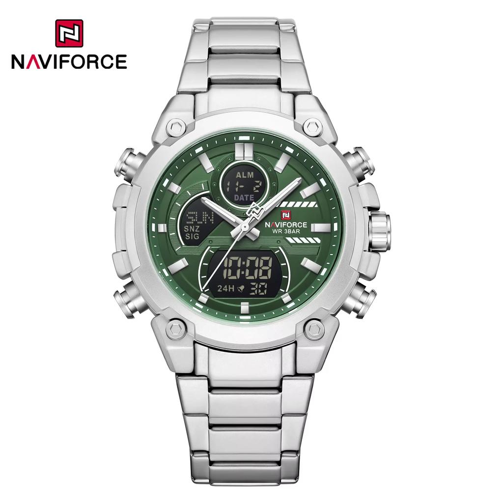 NAVIFORCE Оригинальные Новые Мужские Часы NF 9278 Водонепроницаемые Цифровые Модные Ночная Подсветка Мужские Часы Классические Бизнес Часы