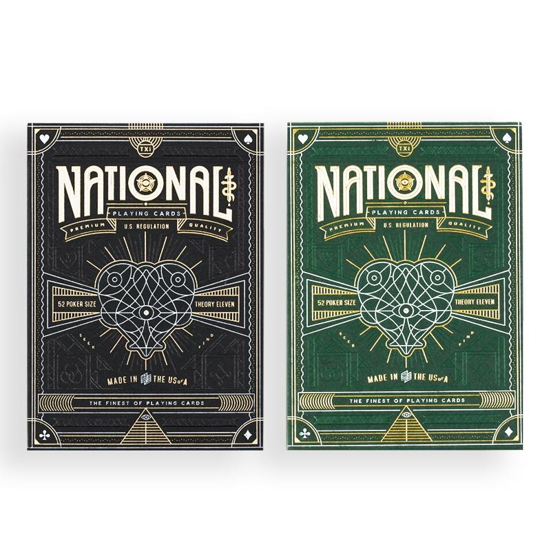 Theory11 National Playing Cards Green/Black Bicycle Deck Card Games Magic Tricks