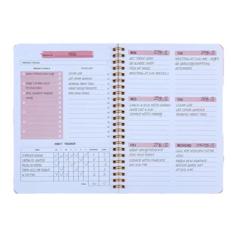 1 шт. Ежедневник А5, еженедельный планер, органайзер, блокнот, еженедельные цели, расписание привычек, офисные и школьные принадлежности